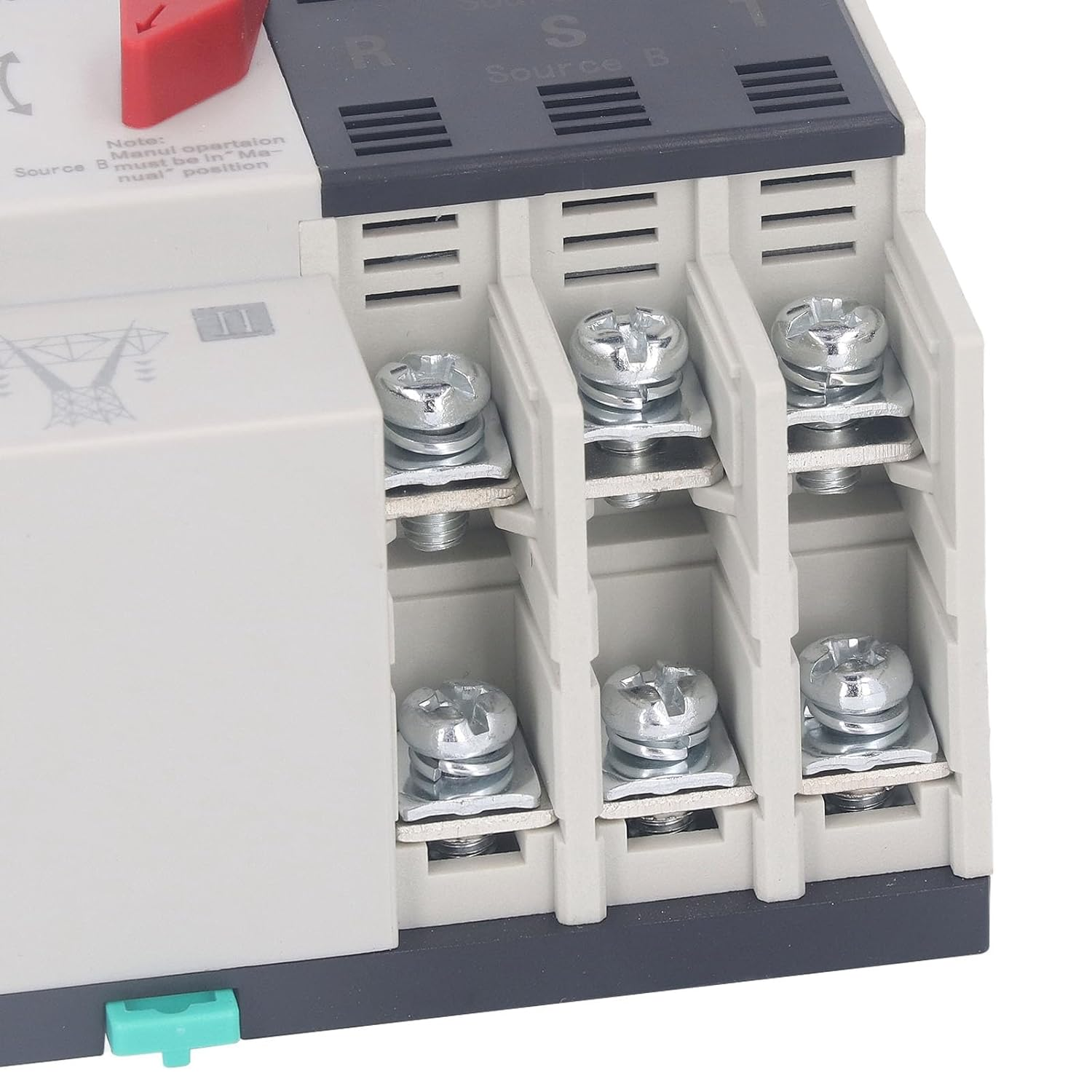 Dual Power Automatic Transfer Switch, 3P AC Flame Retardant PC Transfer Changeover Switch for Home (63A) image number 2