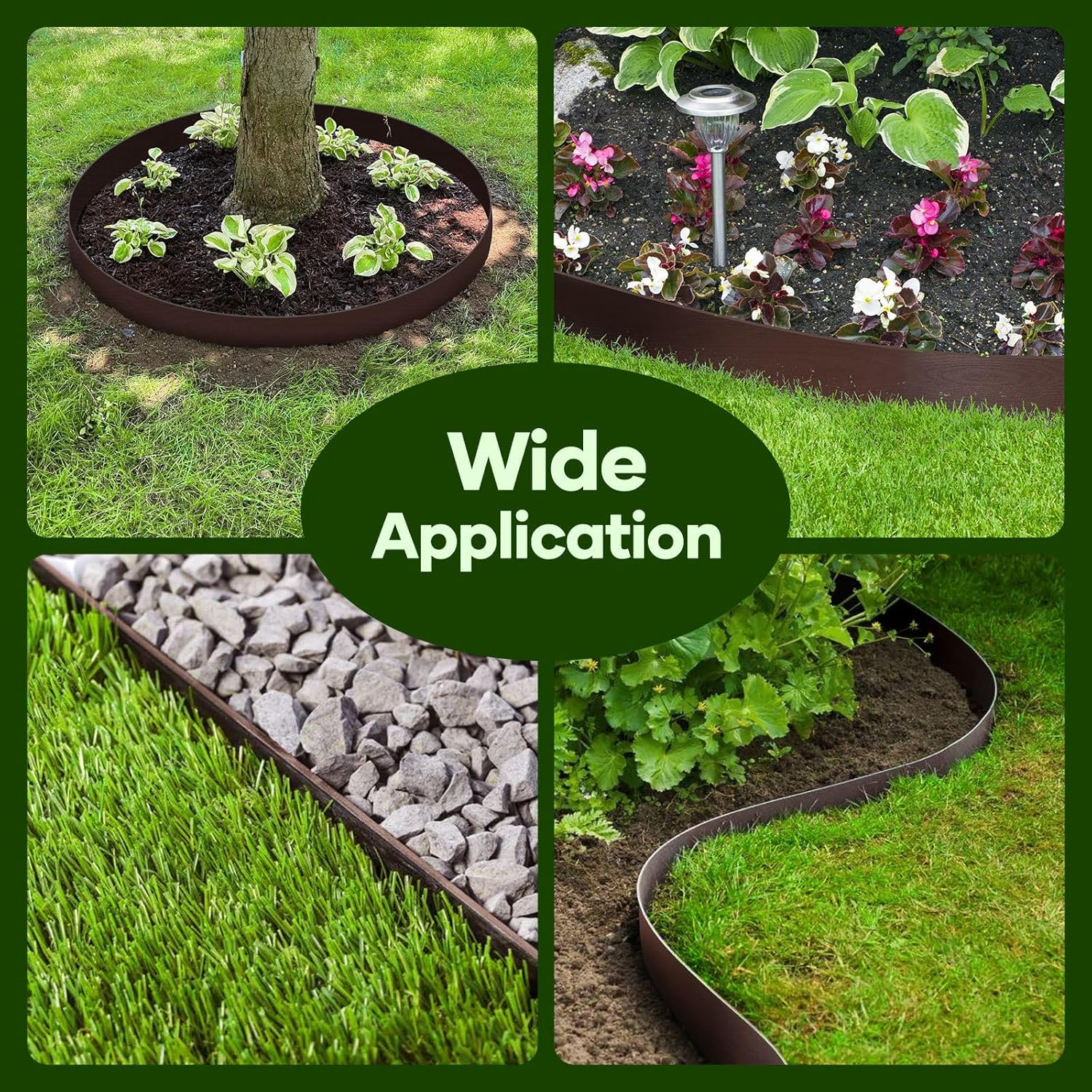 OGL 30Mx15Cm Garden Bed Edging, Flexible DIY Lawn Landscape Border Fence for Flower Plant Grass Path Driveway Plastic Barrier Roll Kit - 6Pcs/90X20Cm image number 3