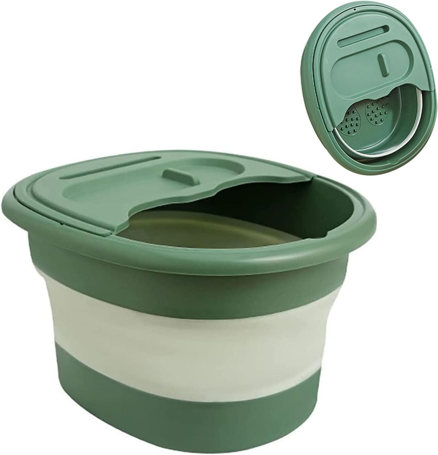 Foot Bath Tub, Folding Spa Bucket, Pedicure Soaker, Lightweight Build, Heat-Resistant Material, Compact Storage, Relaxing Soak, Easy Use, Perfect for Home, Massage, Foot Care, 15.7X13.4 Inches image number 1