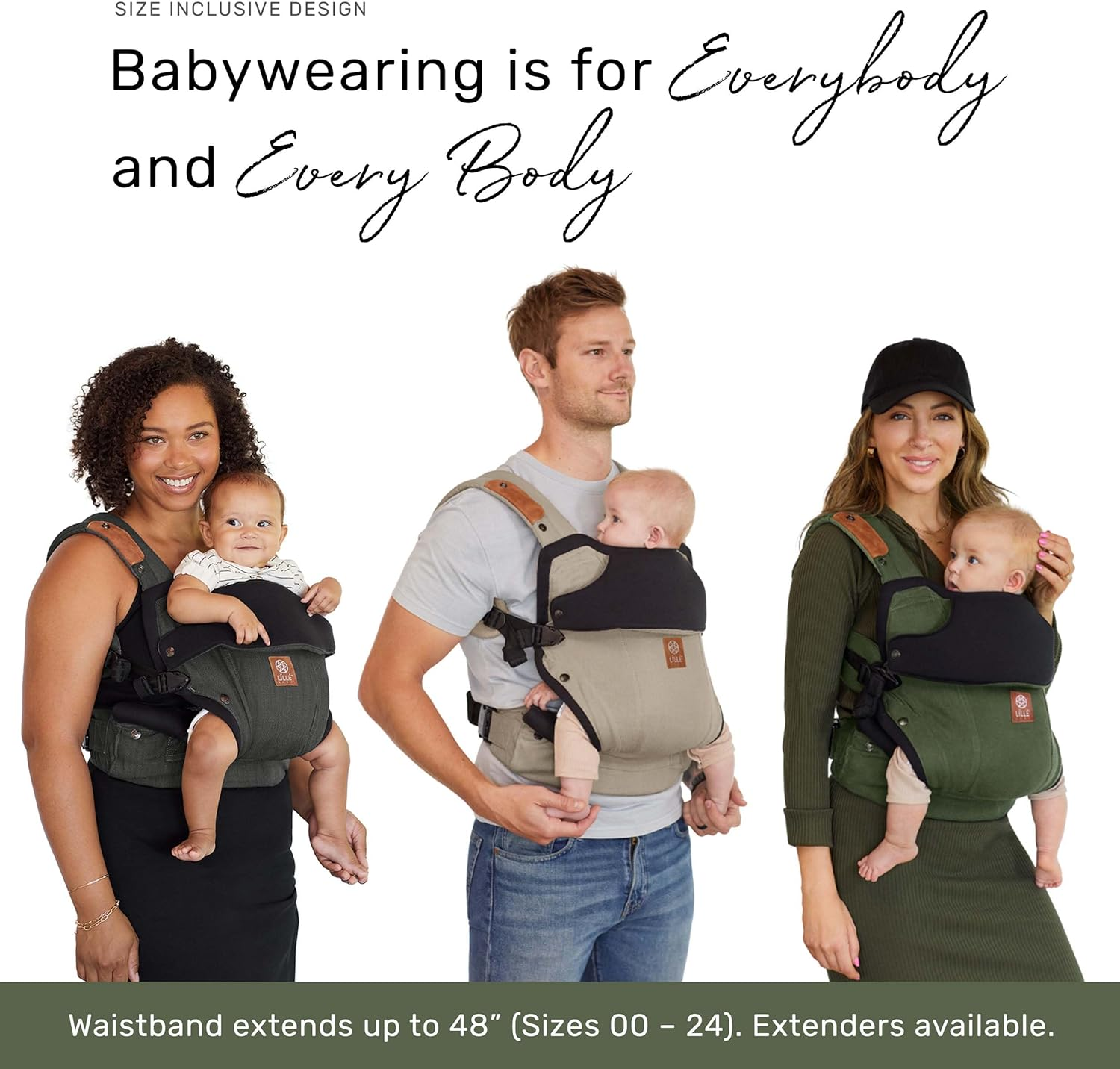 Lillebaby Elevate Baby Carrier (Olive) - Ergonomic, Lightweight and Breathable/Multiposition, Hands Free Baby Carrier, Two-Way Adjustable Straps, Adjustable Head Support, for Newborns and Toddlers image number 4