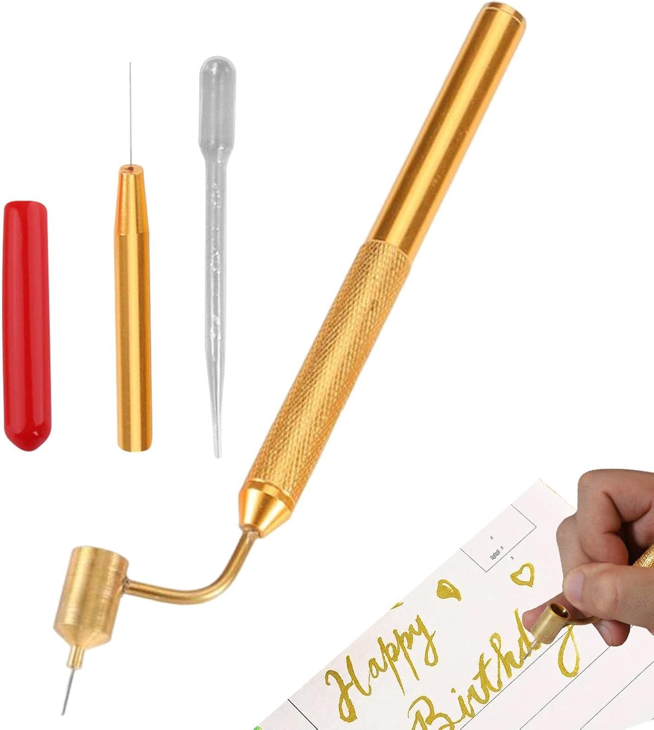 Fluid Writer Paint Applicator,Fine Drawing | Fluid Writer Paint, Brass Paint, Perfect for Rock Chips & Scratch