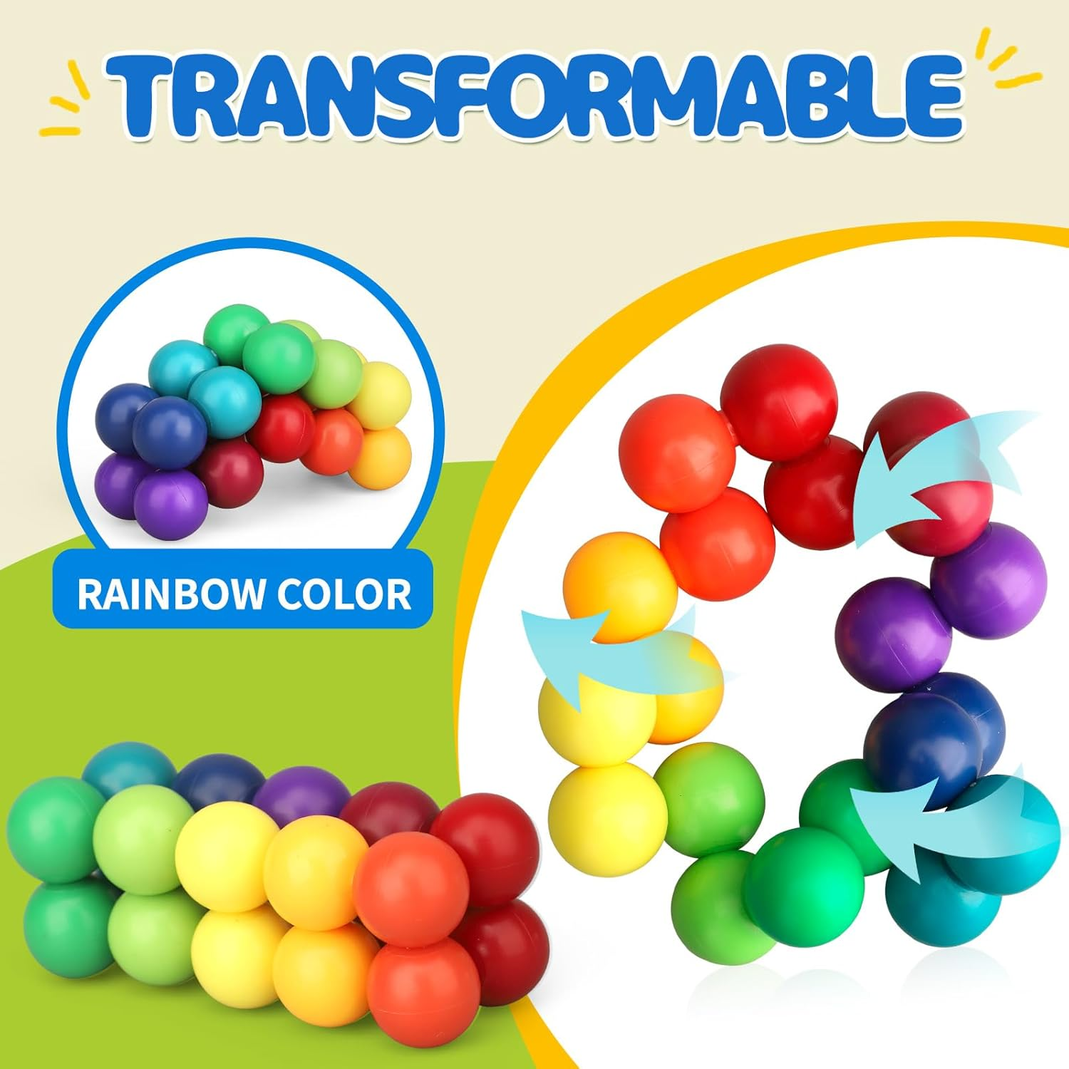 Autism Sensory Toys for Kids Toddler Boy, Cool Fidget Desk Ball Ring Toys for Adults Teens Children, Calm down Airplane Car Travel Toys Gifts for Boys Girls Age 3-12 Years Old Age 3 Pack image number 1