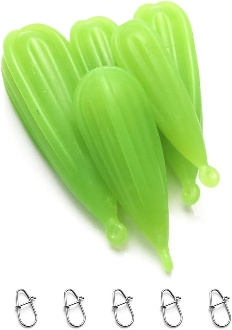 DGHAOP 5IN1 Fishing Practice Casting Plugs Suitable for Improving Casting Skill, 5 Mixed Sizes Luminous Bait Casting Practice Plug 7/10/12/15/20G image number 1