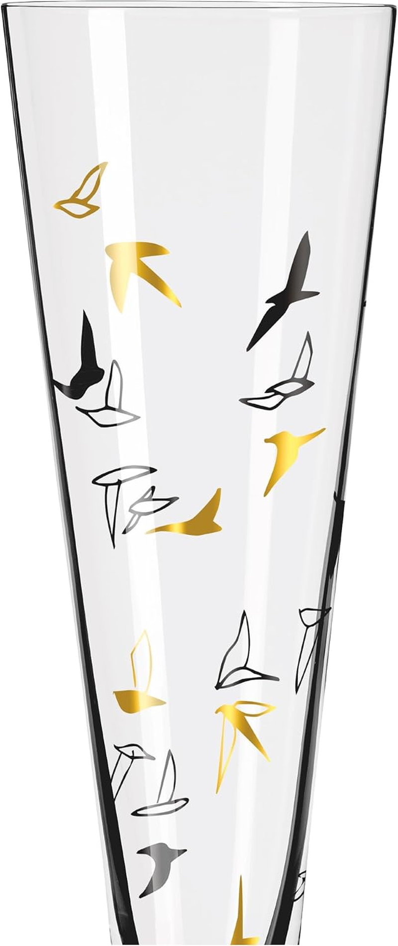 RITZENHOFF Goldnacht Duett 6261001 Champagne Glass 200 Ml Set of 2 with Real Gold Made in Germany image number 2