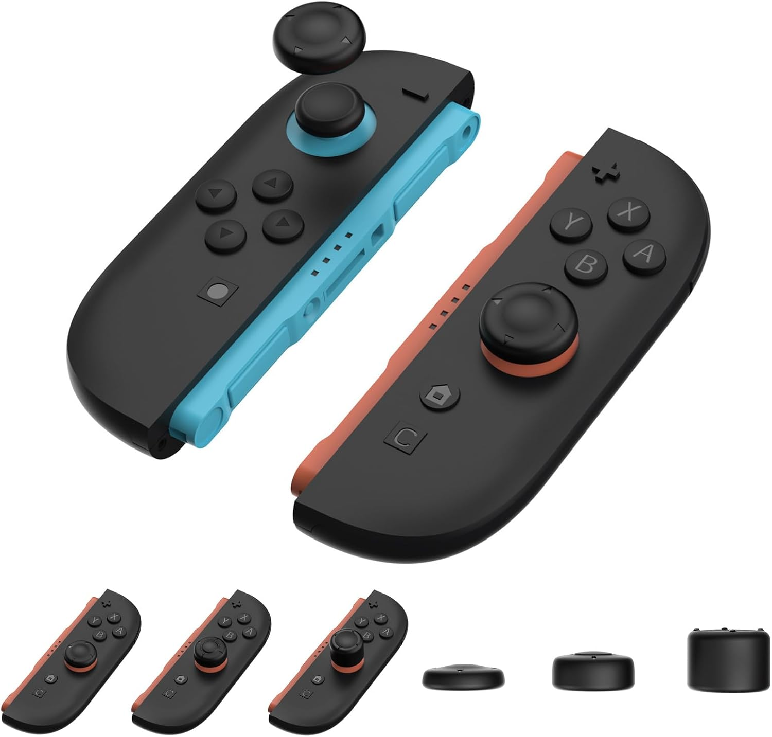 LEZOOY 3 Pairs 6-Pack Joy-Con Silicone Joystick Caps Switch 2 Thumb Grip Joycon Controller Button Joystick Protective Cover Ergonomic Design Enhanced Game Grip Comfortable and Durable Black image number 5