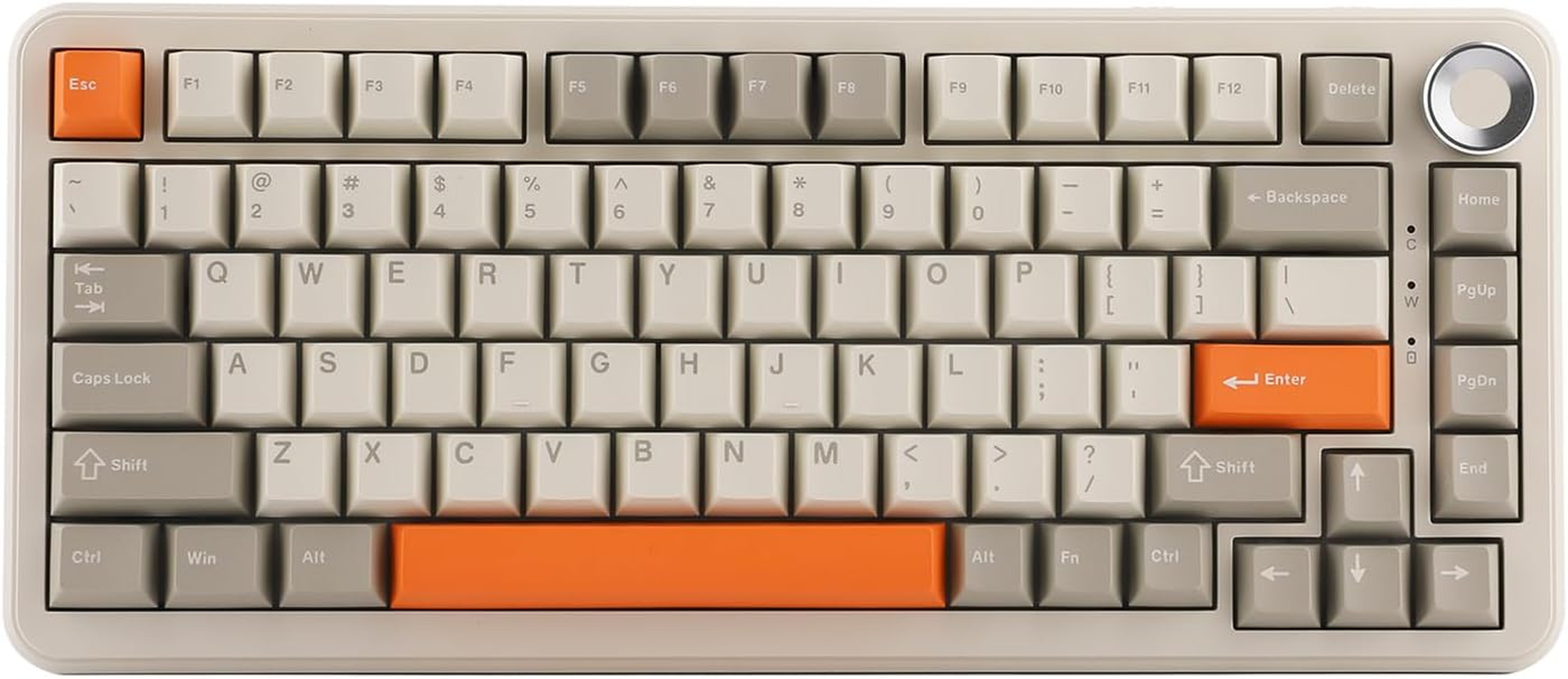 Mechlands AJAZZ AK820 MAX Upgraded Gasket Mechanical Keyboard, Bt5.0/Usb-C/2.4Ghz Wireless Gaming Keyboard, 75% Layout with 8000Mah Battery, Flex-Cut PCB, PC Plate, RGB for Win/Mac (Retro White) image number 1