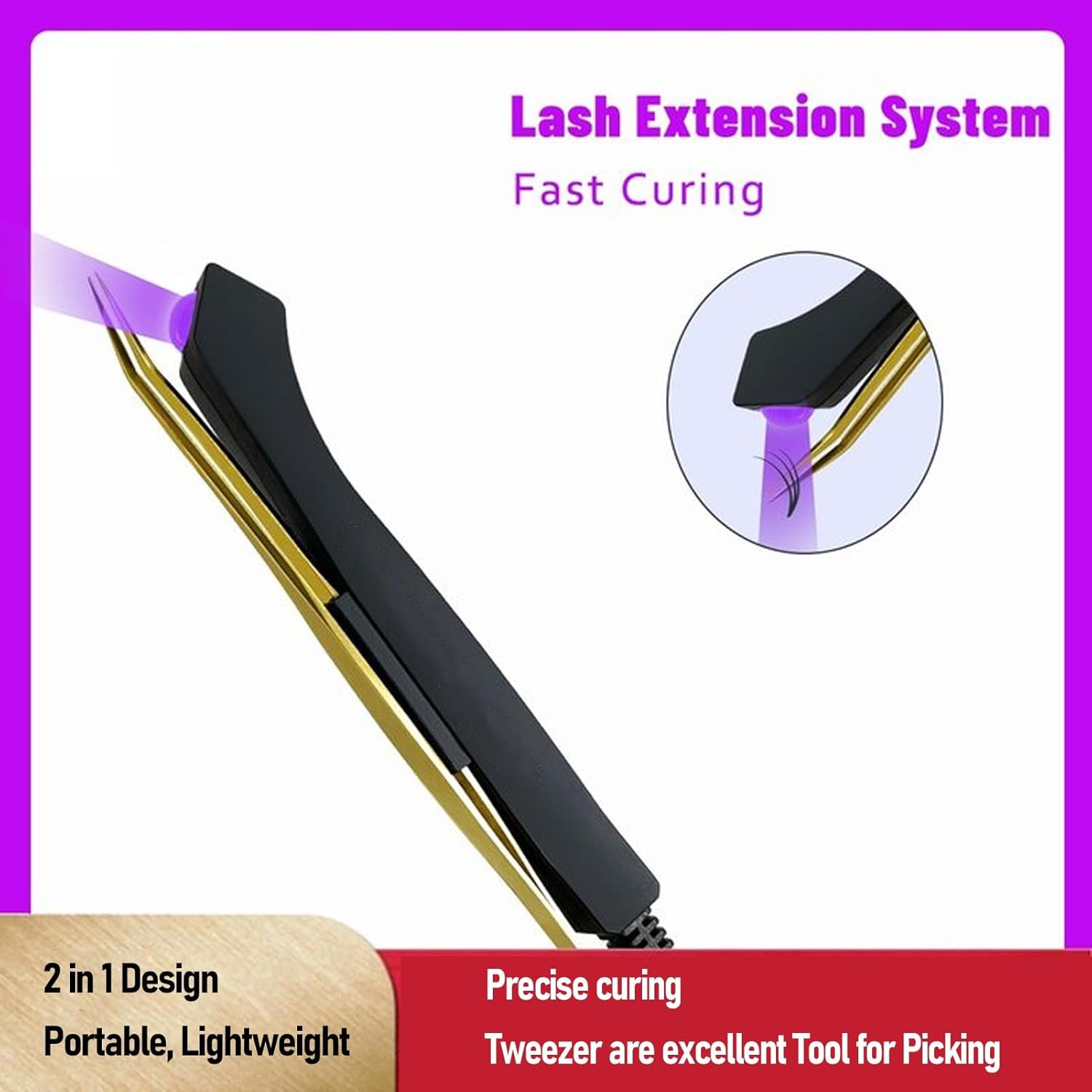 V Lash Light, 5W V Lamp for Eyelash Extension, LED Eyelash Extensions Nail Tech Lash Lamp with Foot Pedal Control for Professional Lash Technicians, Fast Curing image number 1