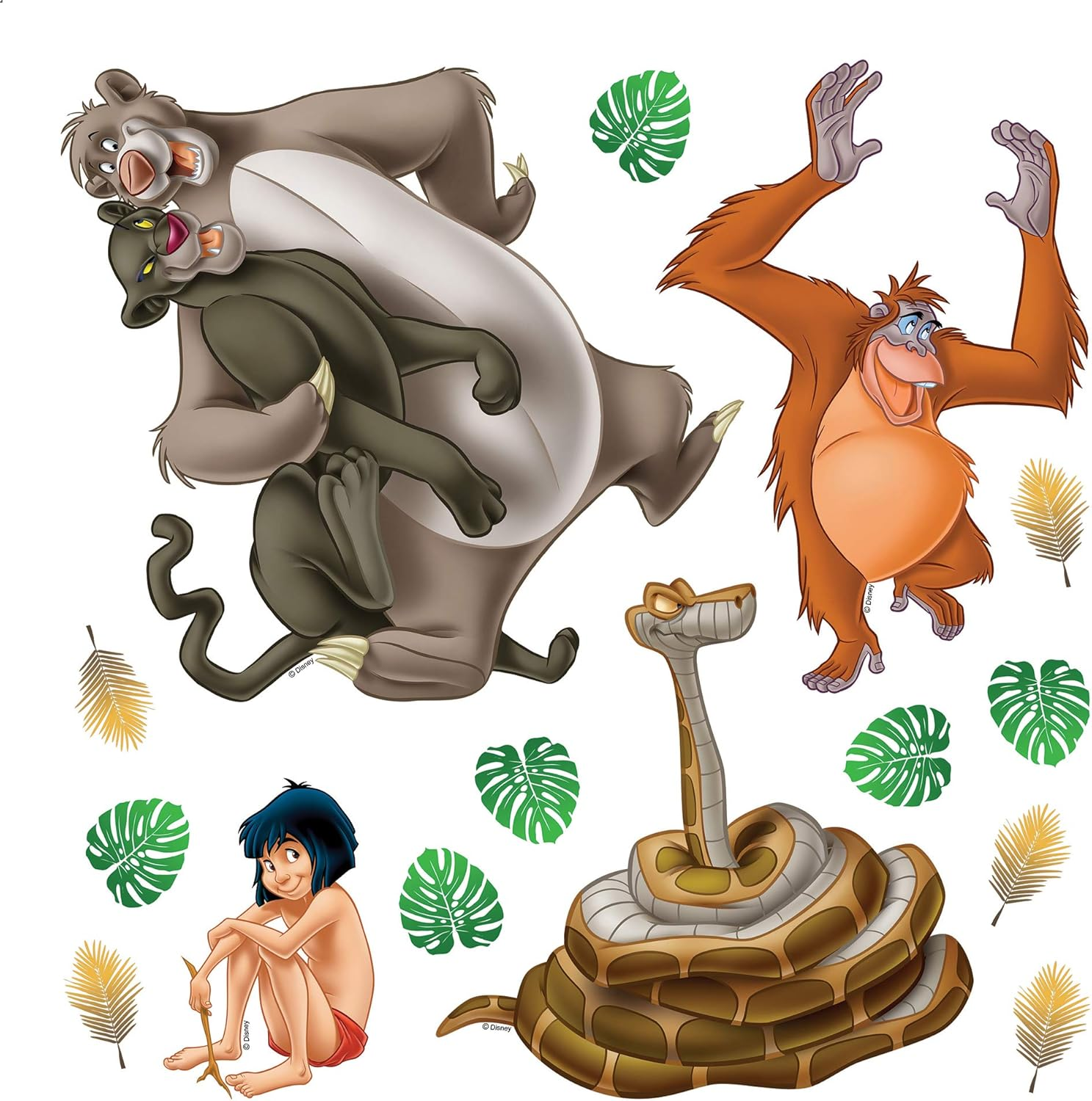 Disney AG Design - Wall Sticker Self Adhesive Jungle Book &ndash; Wall Decal, Multicolor, 30X30 Cm/12X12 Inches, 1 Part &ndash; Dks 1093