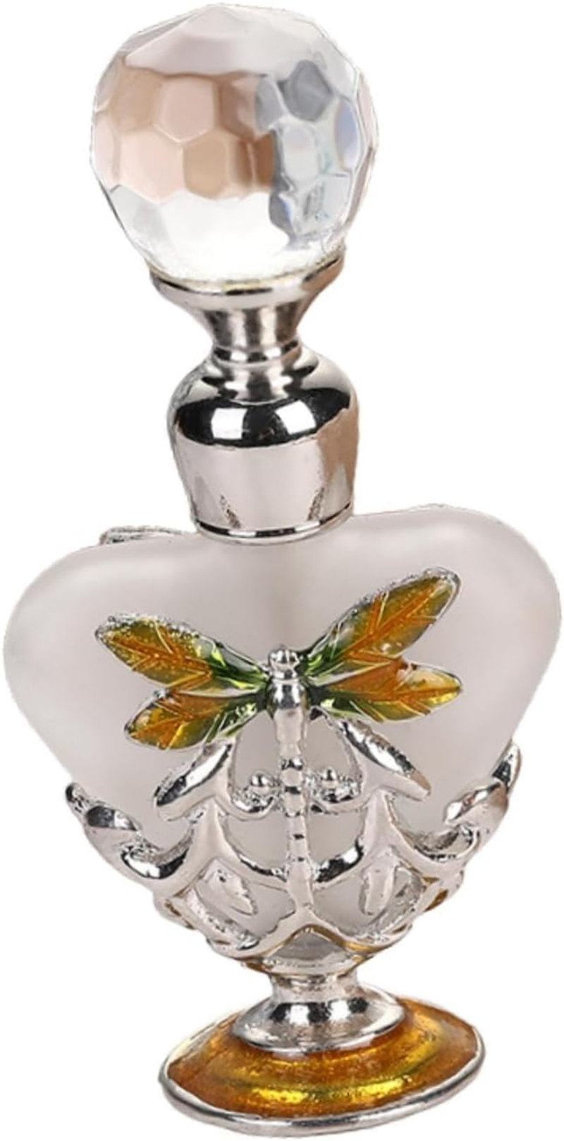 Kokiya Perfume Bottle 5Ml Small Travel Glass Perfume Bottle Decorative Fancy Essential Oil Bottles, Yellow