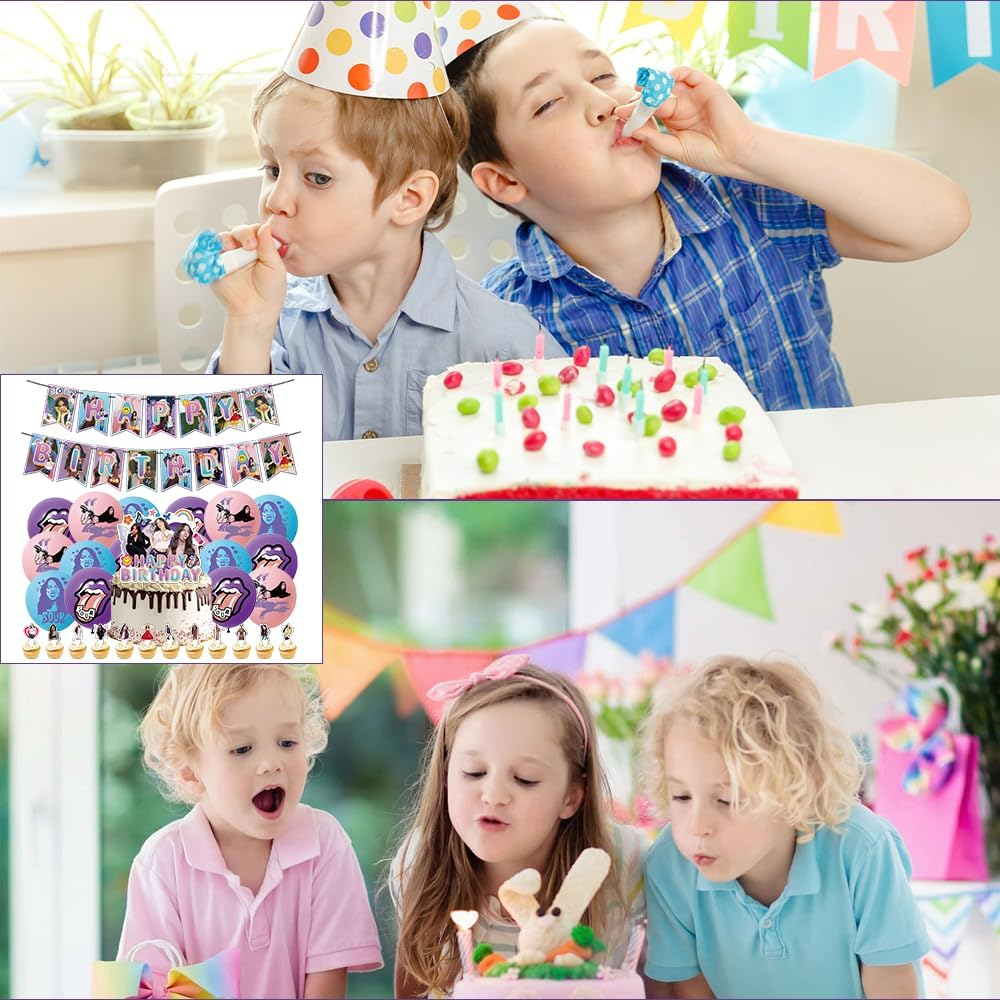 32PCS Olivia Party Balloons Decorations Set,Olivia Singer Birthday Party Supplies,King Banner,Kids Animals Party Decorations Olivia Theme Cake Toppers for Baby Shower, Kids Birthday Party image number 2