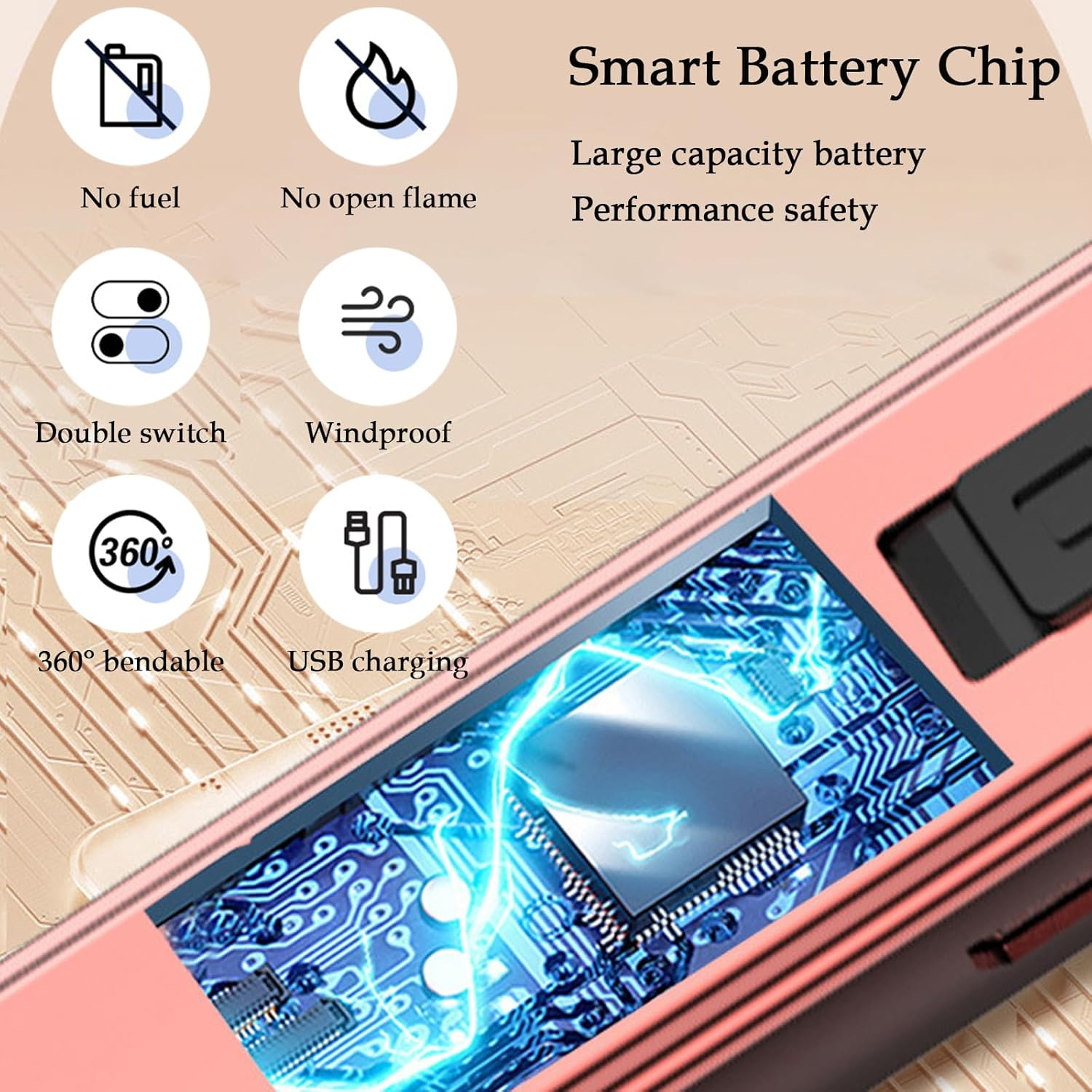 Electric Lighter, 2 Pack of USB Rechargeable Candle Lighter with Flexible Neck, 10.4-Inch Long Handle Arc Lighters with LED Battery Indicator and Safety Switch for Candle, Kitchen,Camping(Black+Blue) - Black+Blue image number 4