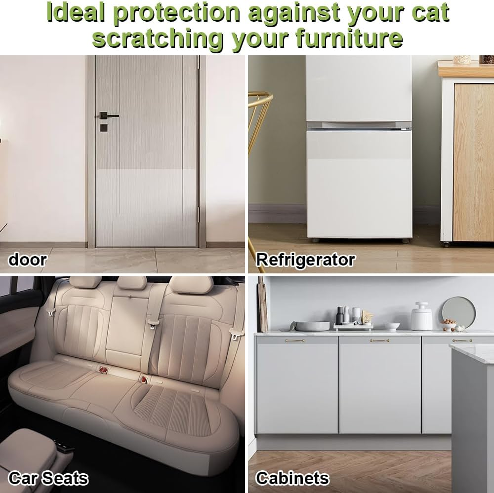 Sofa Transparent Scratch Protection Pad Furniture Protector Cat Scratching Film Cat Self-Adhesive Cat Scratch Protection Anti-Scratch Tape for Furniture Couch Sofa Wall image number 5