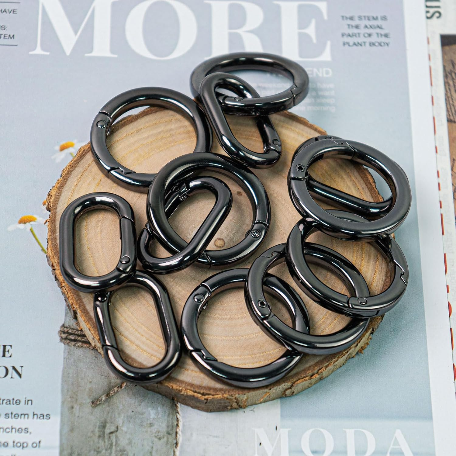 20 Pcs Small Carabiner Clip, Metal Oval Carabiner, round Clips Key Ring Clip, Quick Release Car Key Ring Suitable for Wallet, Purse, Bag, Charms, Keychains, Outdoor Camping image number 5