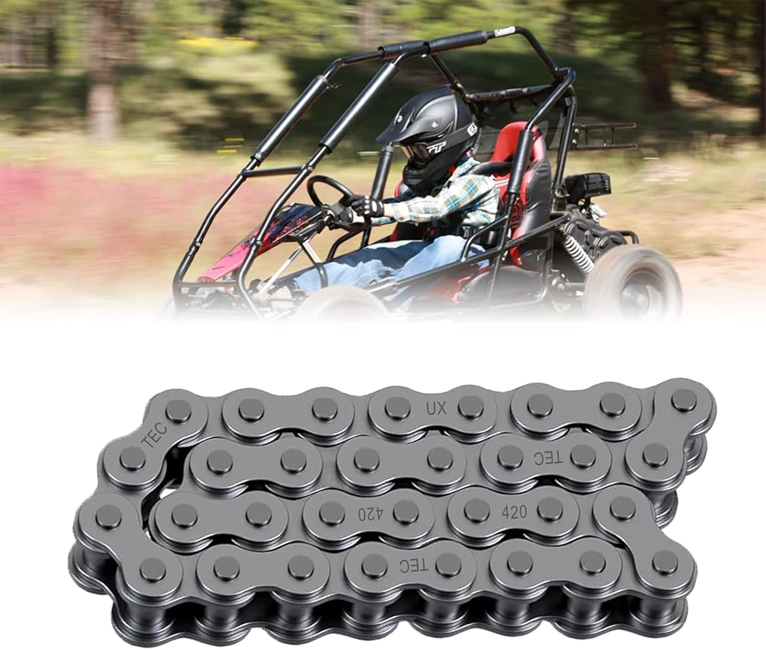 OEM Coleman KT196 Drive Chain Go Kart Chian 420-32 Link Jackshaft Drive Chain Coleman Powersports 196Cc Parts image number 2