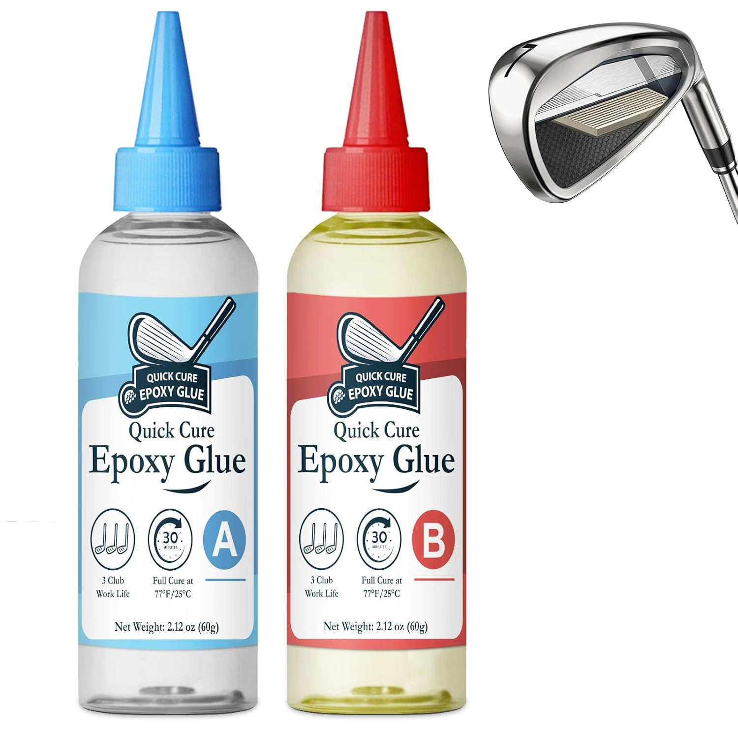 Quickly Cure Golf Club Epoxy 4.23Oz, Quick Cure Transparent Durable Golf Glue, Golf Shaft Epoxy Used to Repair All Clubs, Heads, Drivers, Putters and Irons image number 6