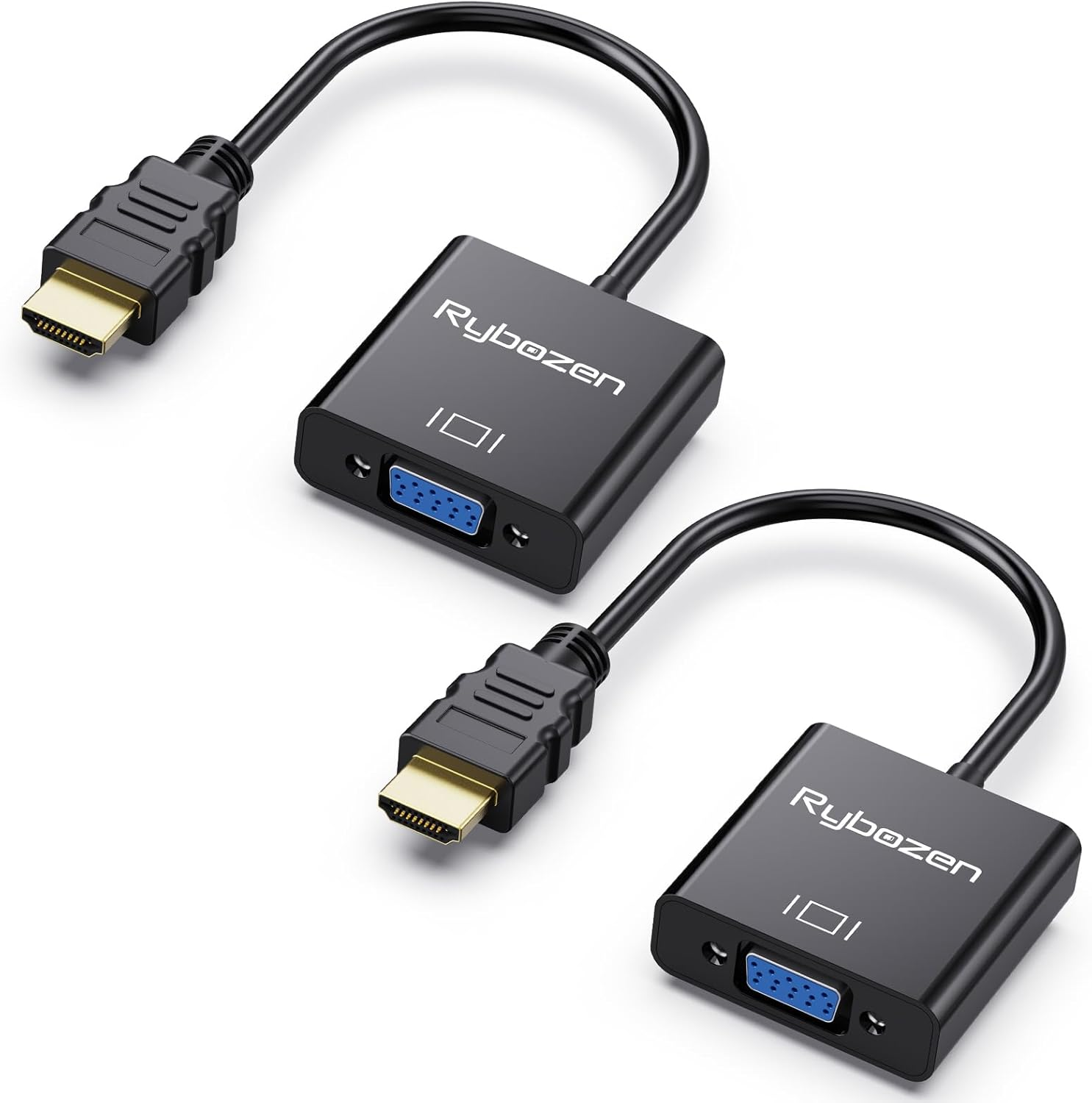 HDMI to VGA Adapter, Gold-Plated HDMI to VGA Converter (Male to Female), Compatible for Computer, Laptop, PC, Monitor, Projector, HDTV, Chromebook, Raspberry Pi, Roku, Xbox and More