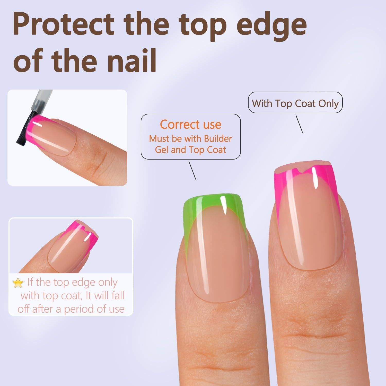 Misssix French Gel Nail Tips, 160Pcs French Tip Press on Nails Short Square, No Need to File Tips Pre-Lasting, Fake Nails for Nail Art DIY 16 Sizes image number 2