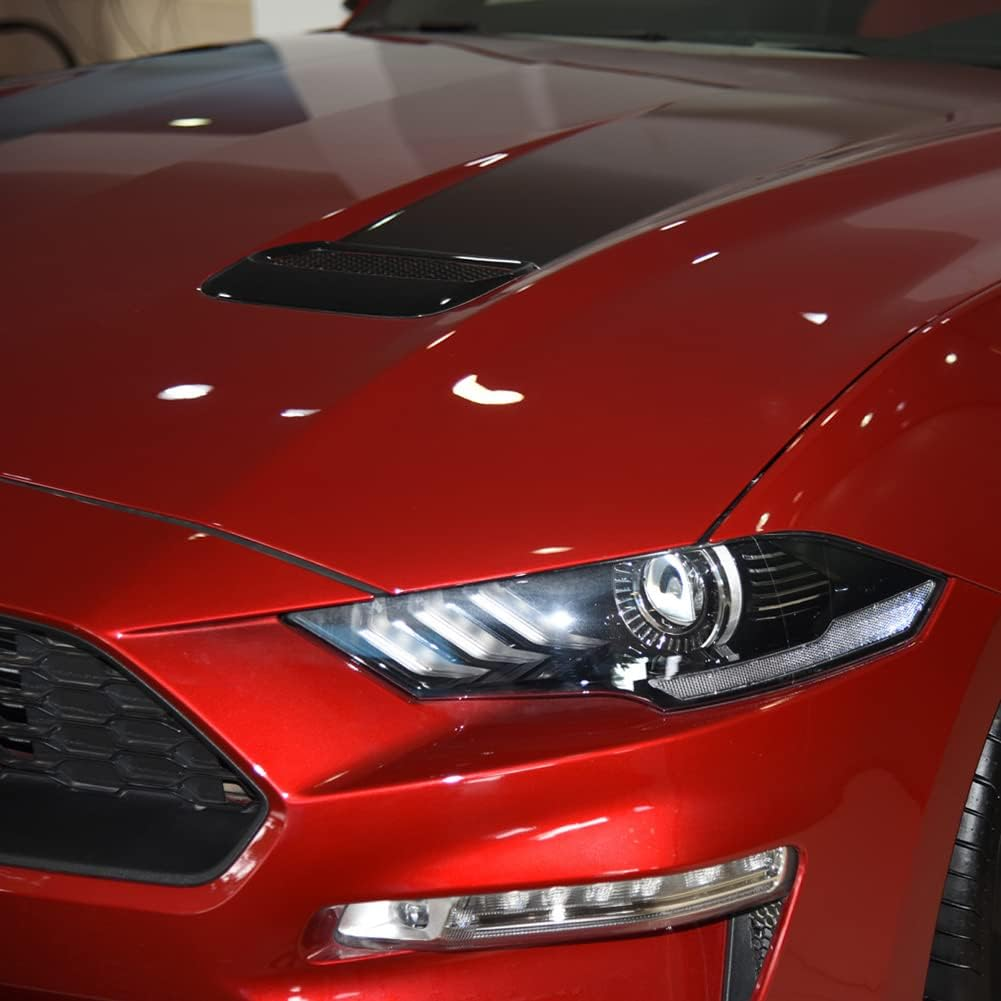 Kolya Glossy Black Exterior Hood Vent Air Outlet Cover Trim for Ford Mustang Accessories 2018 2019 2020 2021 2022 (Not for Shelby Model) image number 3