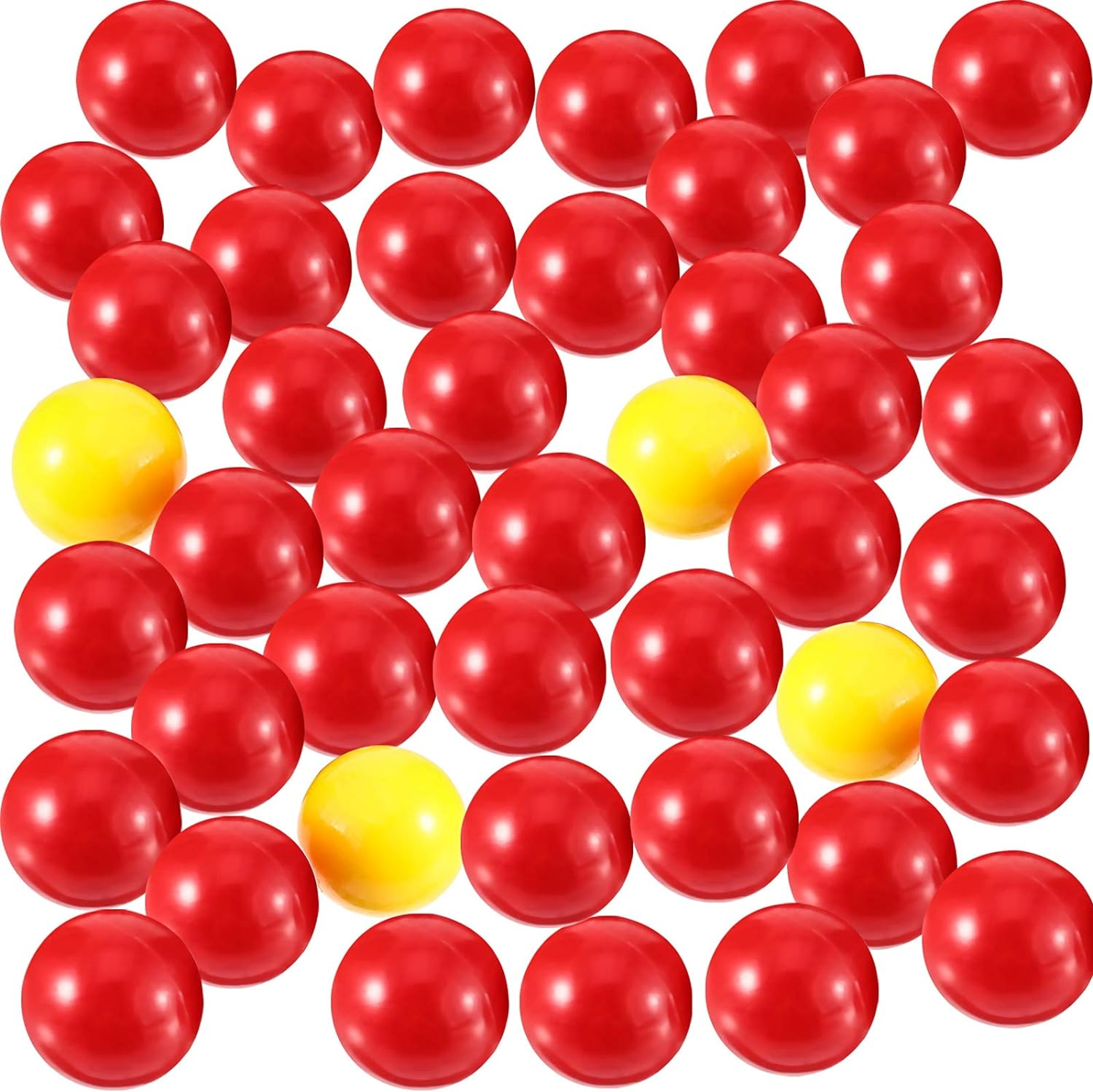 Gejoy 42 Pieces Game Replacement Marbles 2 Sets Game Replacement Balls Compatible with Hungry Hungry Hippos, 38 Red Balls and 4 Yellow Balls image number 5