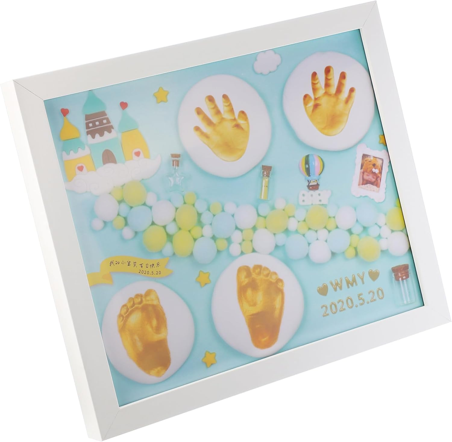 1 Set Handprint and Footprint Ink Pad Reusable Imprint Casting for Keepsakes Birthday Present Frame image number 1