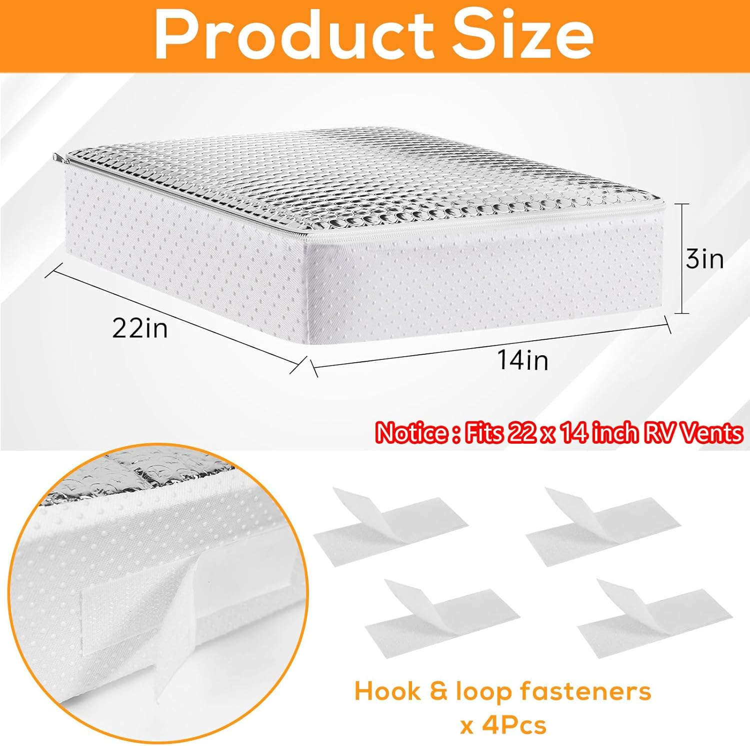 YUNVI RV Skylight Insulator 14X22X2.8,Rv Vent Cover and Skylight Shade,Waterproof RV Vent Insulator Sunroof Pillow for inside Camper Shower image number 5
