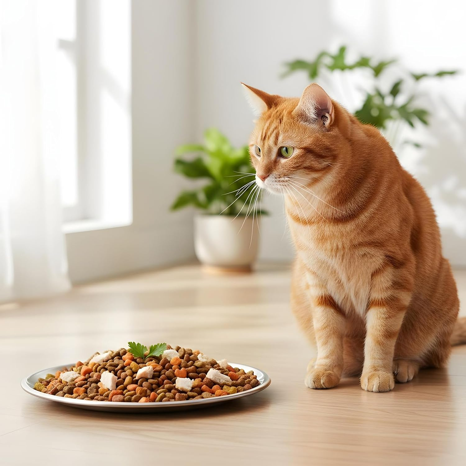 Guduling 2 Pcs Shallow Cat Food Dish, Stainless Steel Pet Bowl,Flat Cat Bowl, Stainless Steel Cats Plate for Whisker Fatigue Friendly Outdoor Small Cats Dogs Puppy