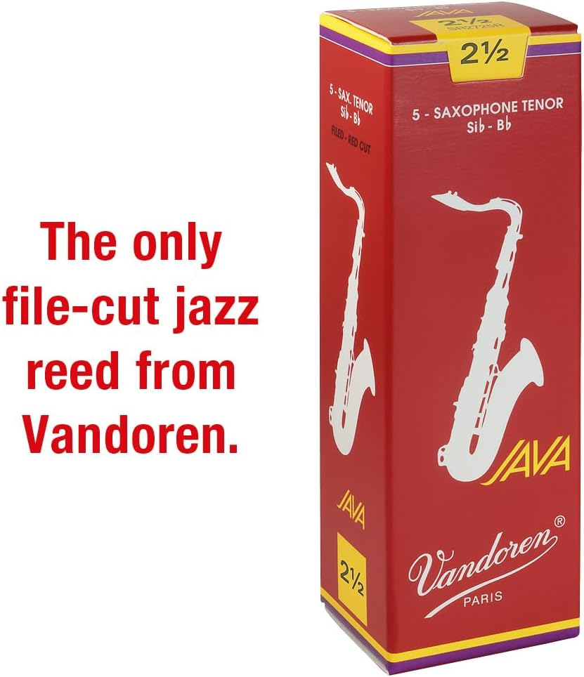 Vandoren Java 2.5 Tenor Saxophone Reed Set of 5, Red Green image number 3