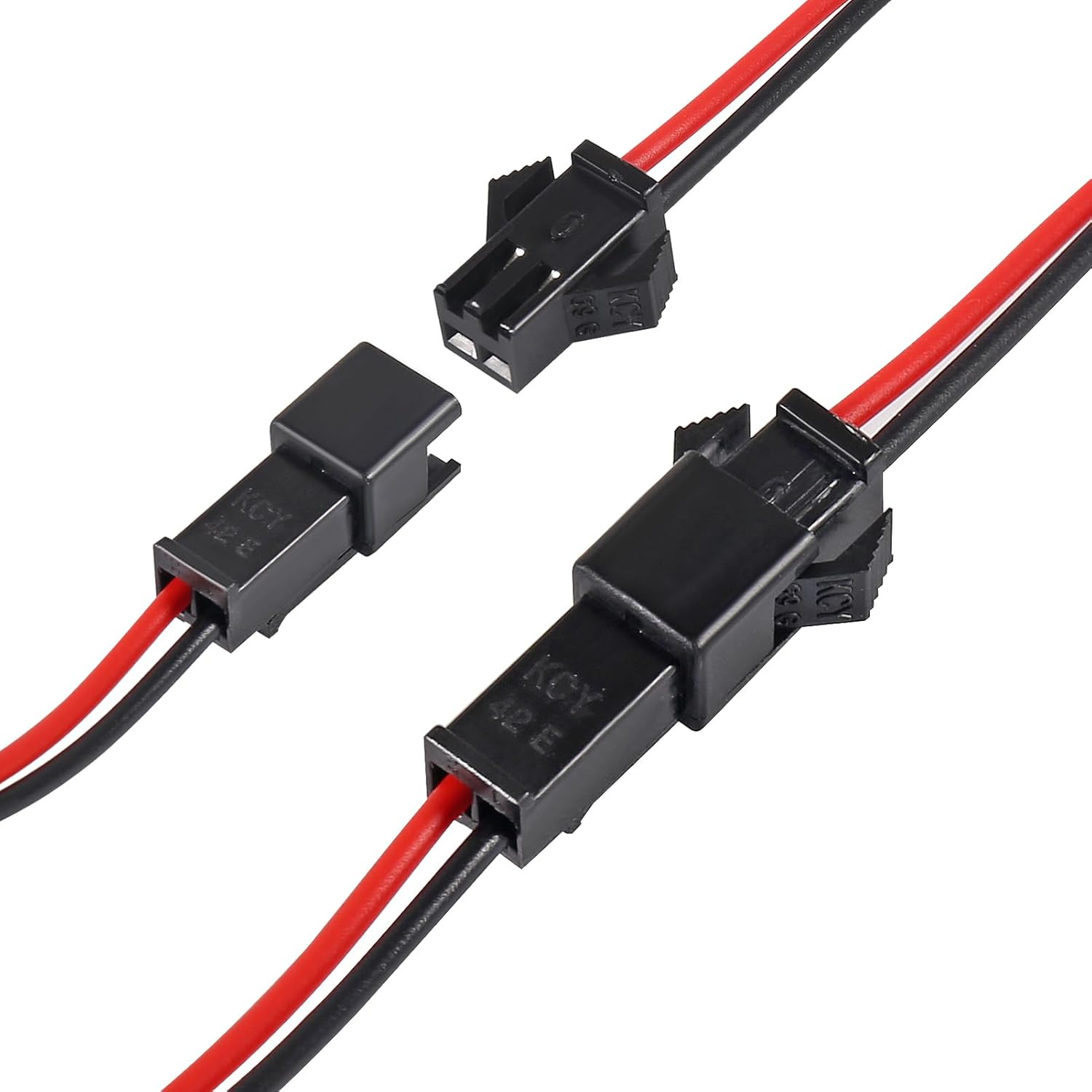 20Pairs 2Pin for JST SM Connectors for 5050 3528 5630 FCOB 3014 COB Single Color LED Strip Light Female Male 15Cm 22AWG Wire image number 1