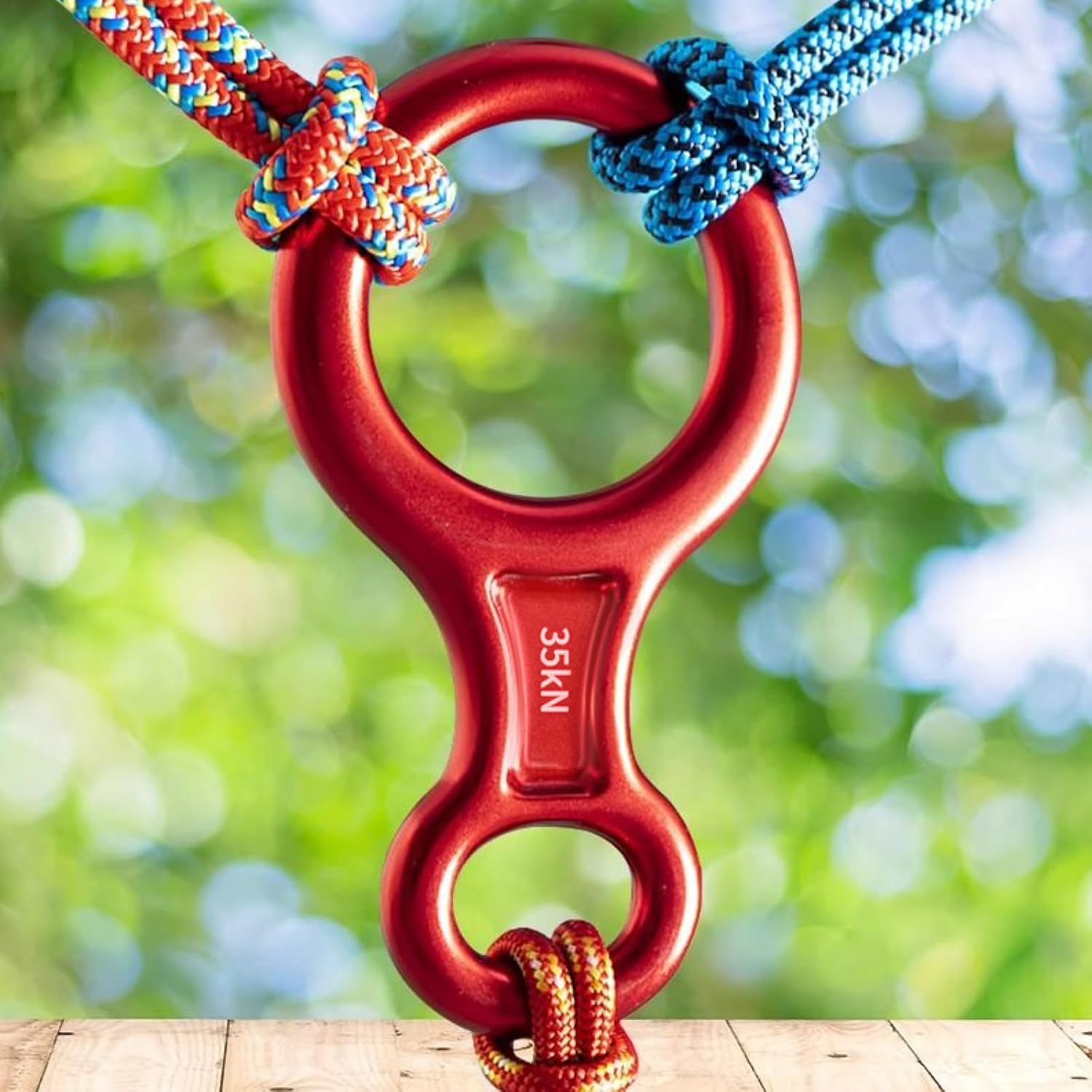 TRIWONDER 35KN Aluminum Climb Figure 8 Descender Rigging Plate Rappel Gear Downhill Equipment Heavy Duty - 01 Blue - 35Kn image number 6