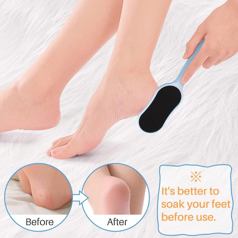 Kalevel Plastic Foot Rasp Foot File Scrubber Pedicure Scrub Brush Foot File Callus Remover Hard Dead Skin Scrubber for Dry Cracked Heel 2 Pcs Peach image number 2