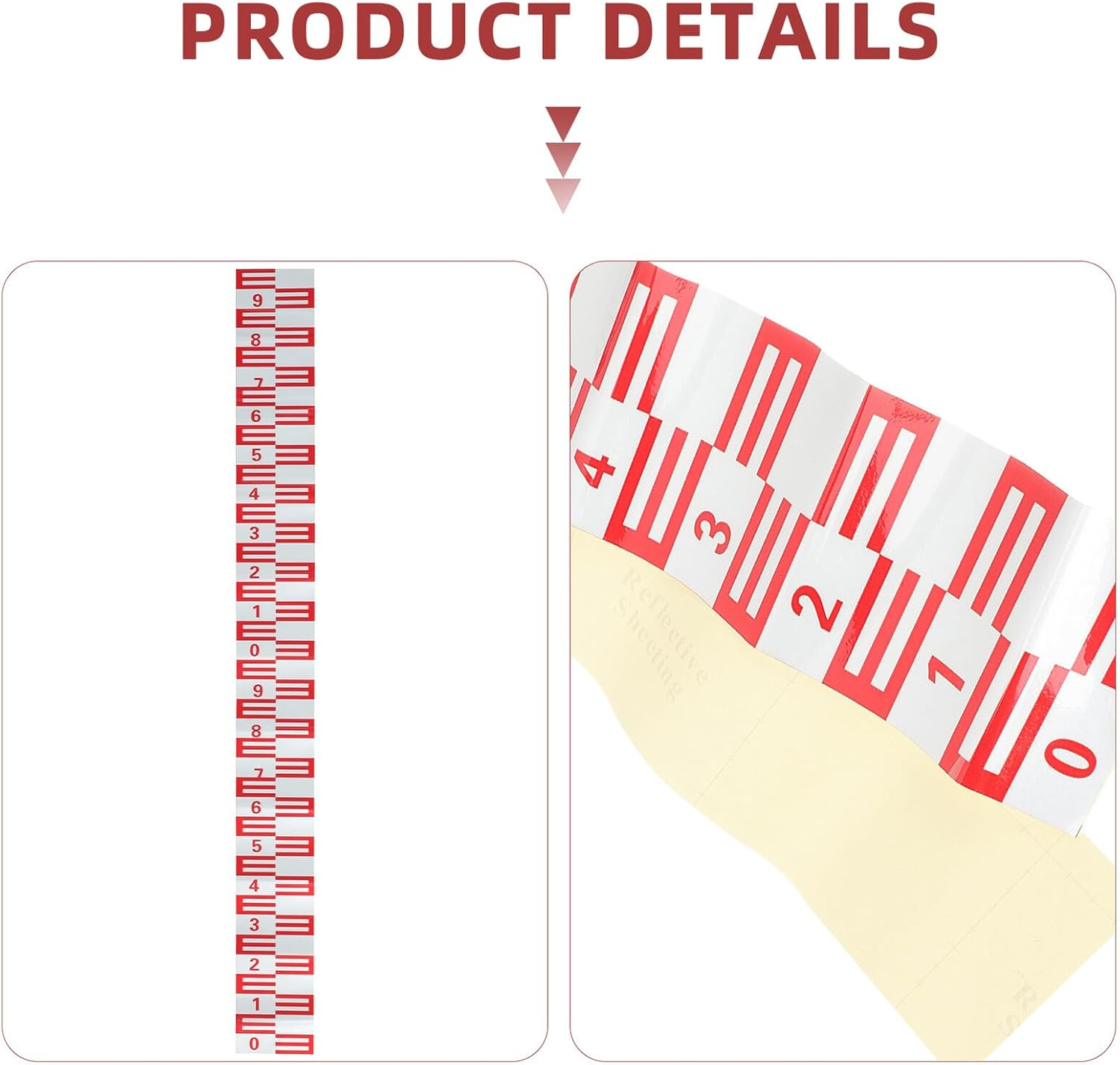 UPKOCH Reflective Pool Water Level Gauge Sticker Adhesive Swimming Pool Water Level Indicator Ponds and Lakes image number 1