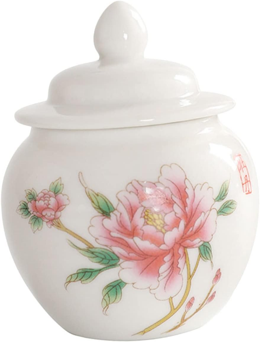 Angoily Ceramic Multi-Function Tea Canister Stylish Storage Jar for Home Travel Organization Elegant Design Airtight Seal Capacity for Tea Sugar More image number 2