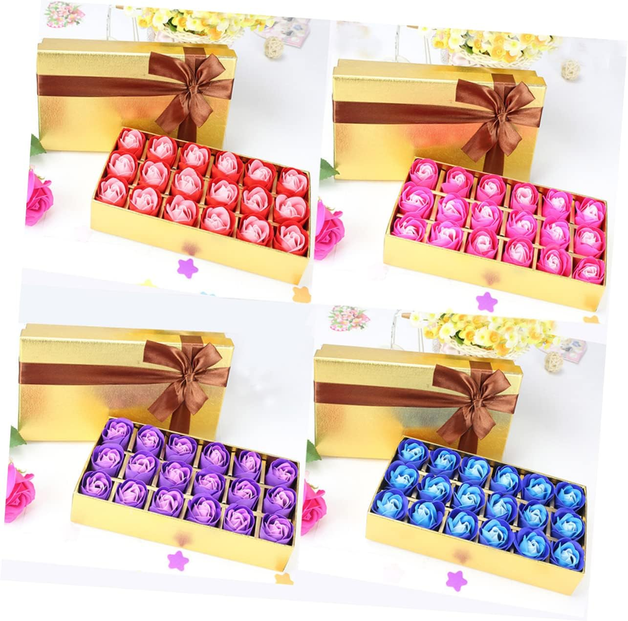 FUNOMOCYA 18Pcs Flowers in Box Artificial Roses for Valentines Mother'S Day Anniversary Birthday