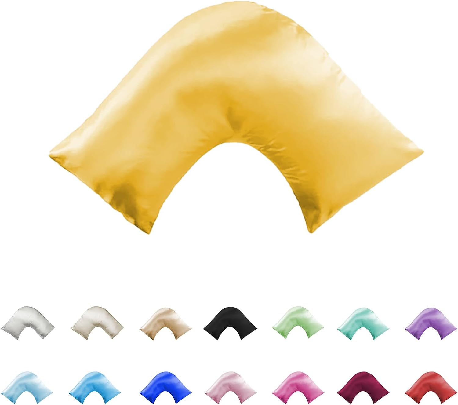 Silky Soft Satin V/U/Tri/Boomerang/Maternity Shaped Pillowcase - Double Stitched (Amber)