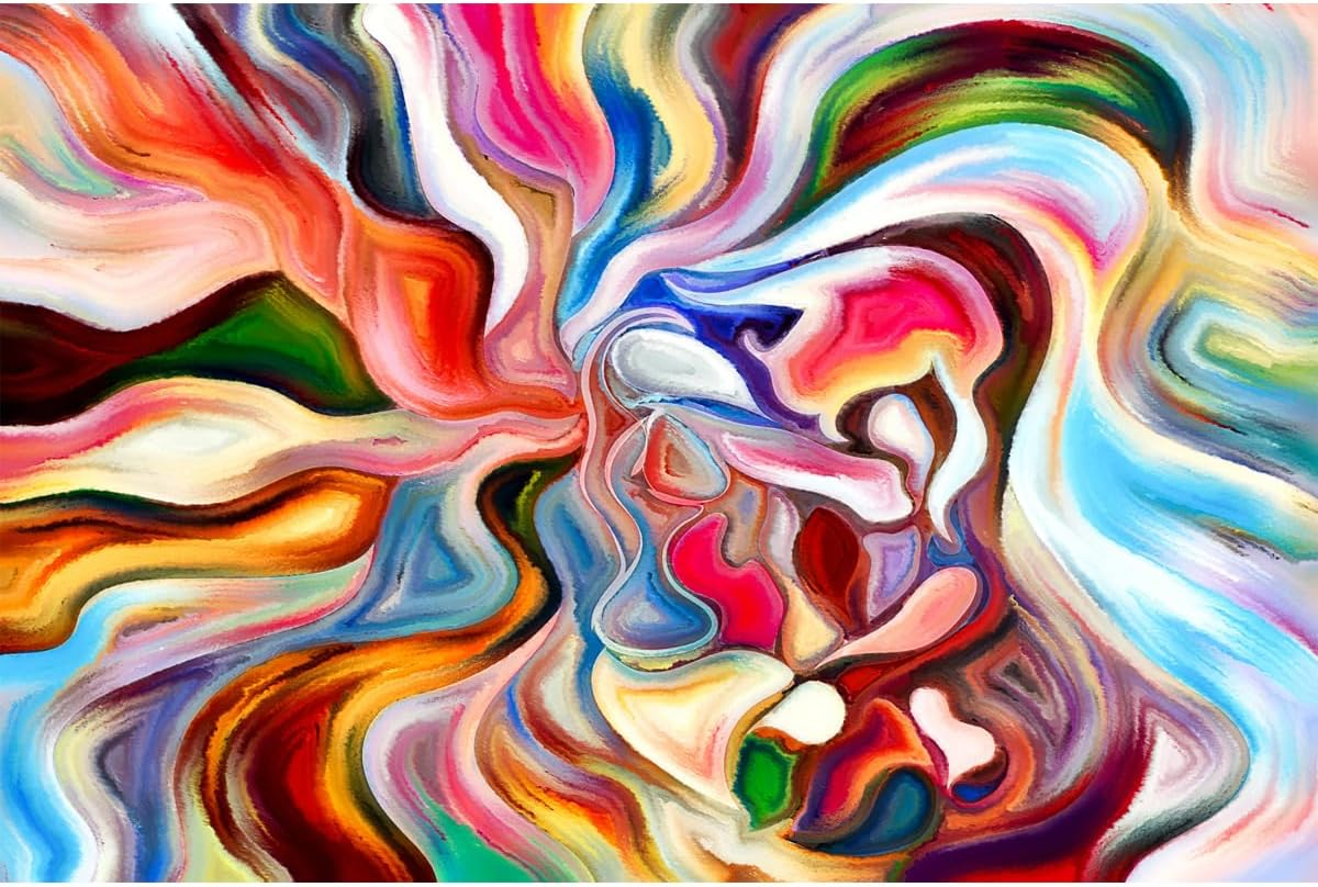 MISITU 1000 Pieces Jigsaw Puzzles for Adults Challenging Difficult Puzzles Impossible Puzzle Teens Jigsaw Puzzle Abstract Watercolor Graduation Home Decoration 70 X 50 Cm with Reference Poster