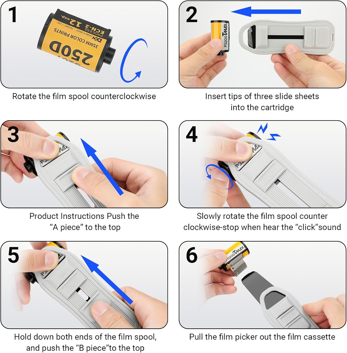 JJC 35Mm Film Retriever, 135 Leader Film Retriever Picker, 35Mm Film Extractor Puller Tools for 35Mm Cassettes Safe Films with Lanyard (No Film Included) image number 2