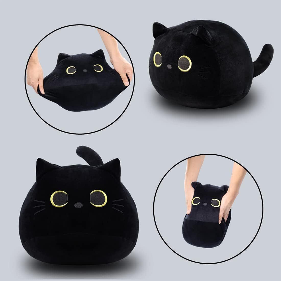 21.65" Black Cat Plush Toy Black Cat Pillow,Soft Plush Doll Cat Plushie,Stuffed Animal Soft Plush Pillow Baby Plush Toys Cat Shape Design Sofa Pillow Decoration Doll image number 1