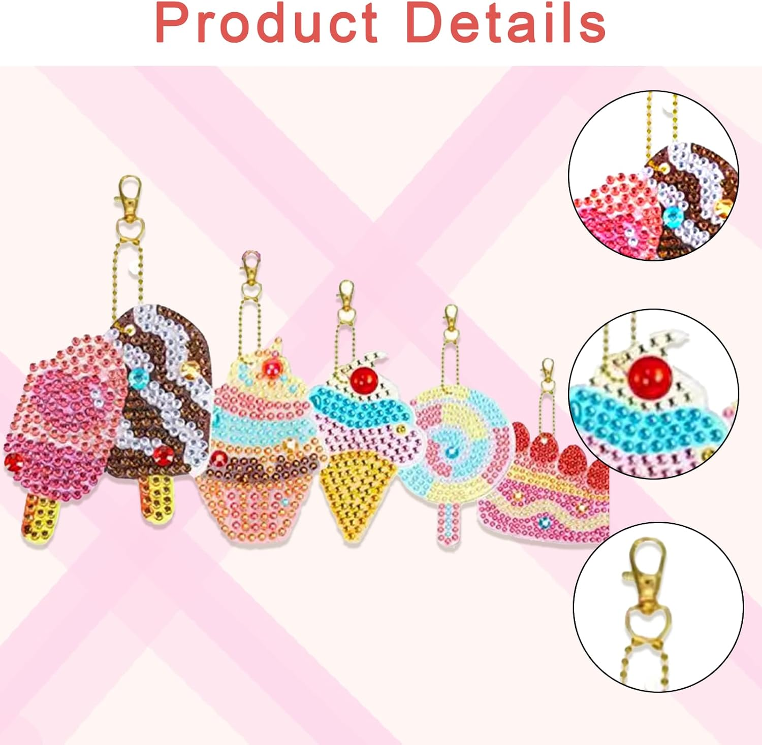 5D Gem Diamond Art Kit for Kids with Tool Kit Diamond Digital Painting Stone Art Keychain DIY Diamond Painting Stickers Supplies Suitable for Kids Adults Beginners Girls Gift image number 5