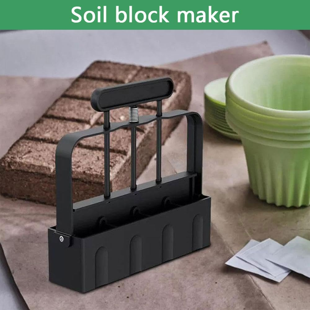 Soil Blocker Tool for Seed Starting &ndash; Soil Block Maker with Comfortable Handle &ndash; Handheld Blocking Tool for Germination, Transplanting, Garden & Greenhouse Use image number 4