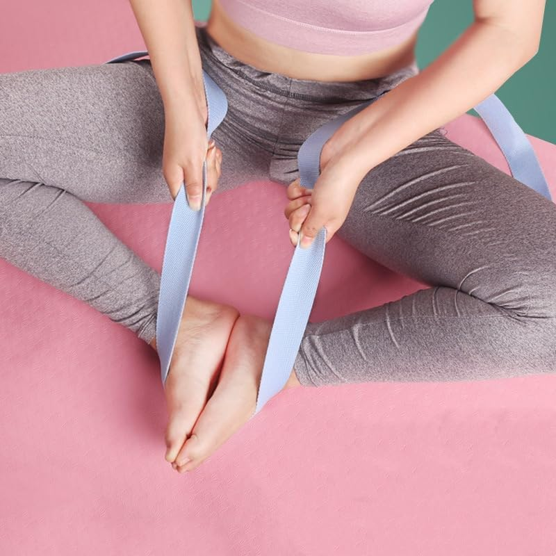 XINYUICEAN Yoga Strap Belt,Cotton Yoga Strap with Adjustable D-Ring Buckle,Yoga Belt for Stretching Yoga Exercise, Stretch Band for Pilates Workouts Yoga Fitness Improves Sitting - Pink image number 2