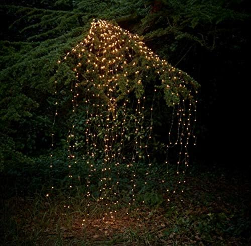 Outdoor LED Solar Lights String Waterfall Fairy Icicle Lights Party Garden Decoration Outdoor String Light (2M 10 Strands 200Led)