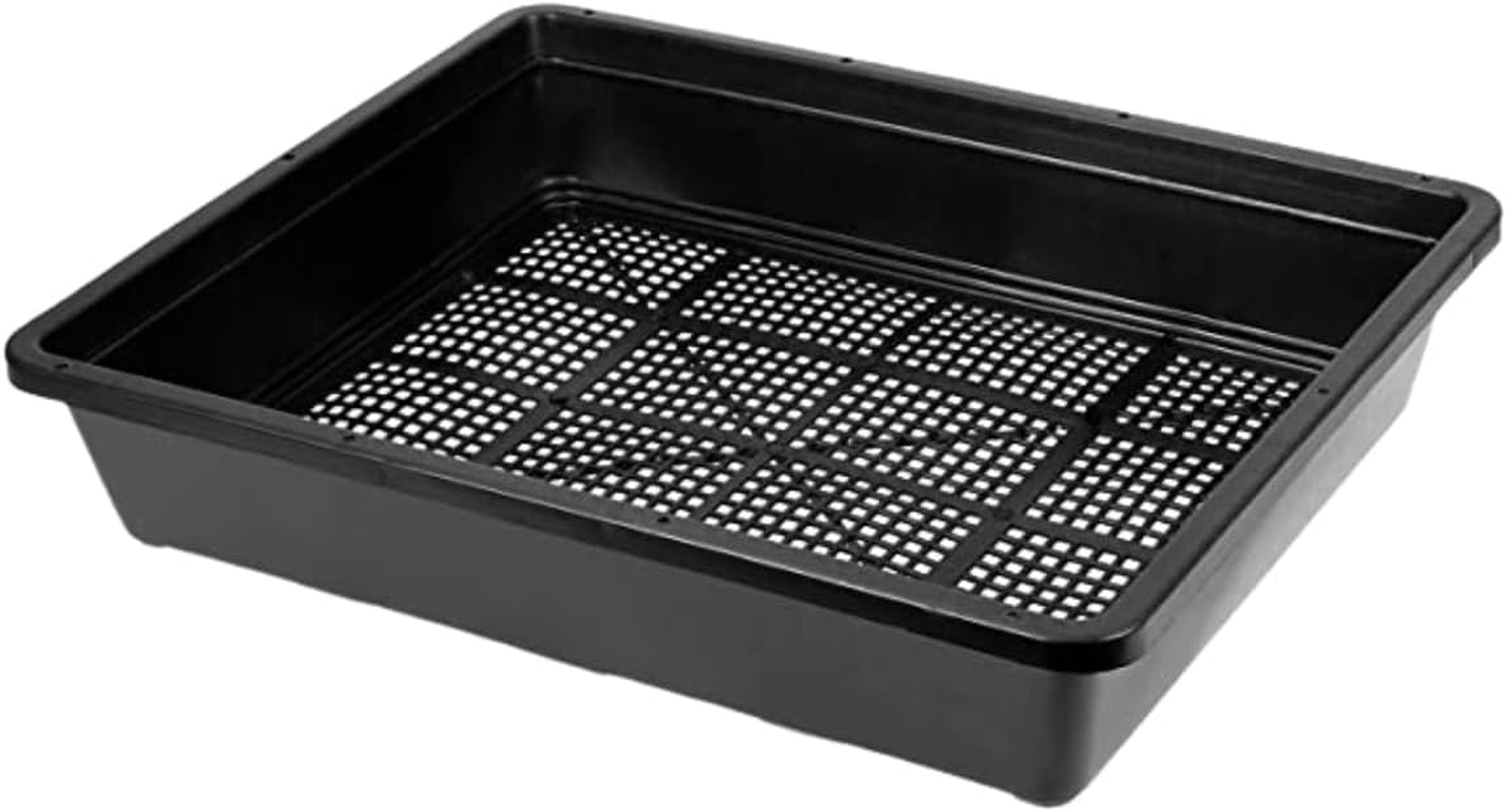 Begrit Seed Starter Trays 5-Pack 15X12 Inch Mesh Bottom Tray Plastic Plant Trays Garden Seedling Starter Kit for Plants,Microgreens,Soil Blocks,Wheatgrass,Hydroponic and Fodder Systems