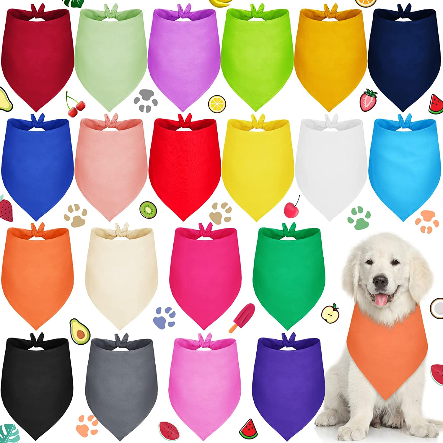 Saintrygo 20 Pcs Plain Dog Bandanas Bulk for Dogs Puppy Bandana Sublimation Dog Bandana Washable Triangle Dog Bib Heat Transfer Adjustable Dog Bandana for Small Medium Large Pets image number 2