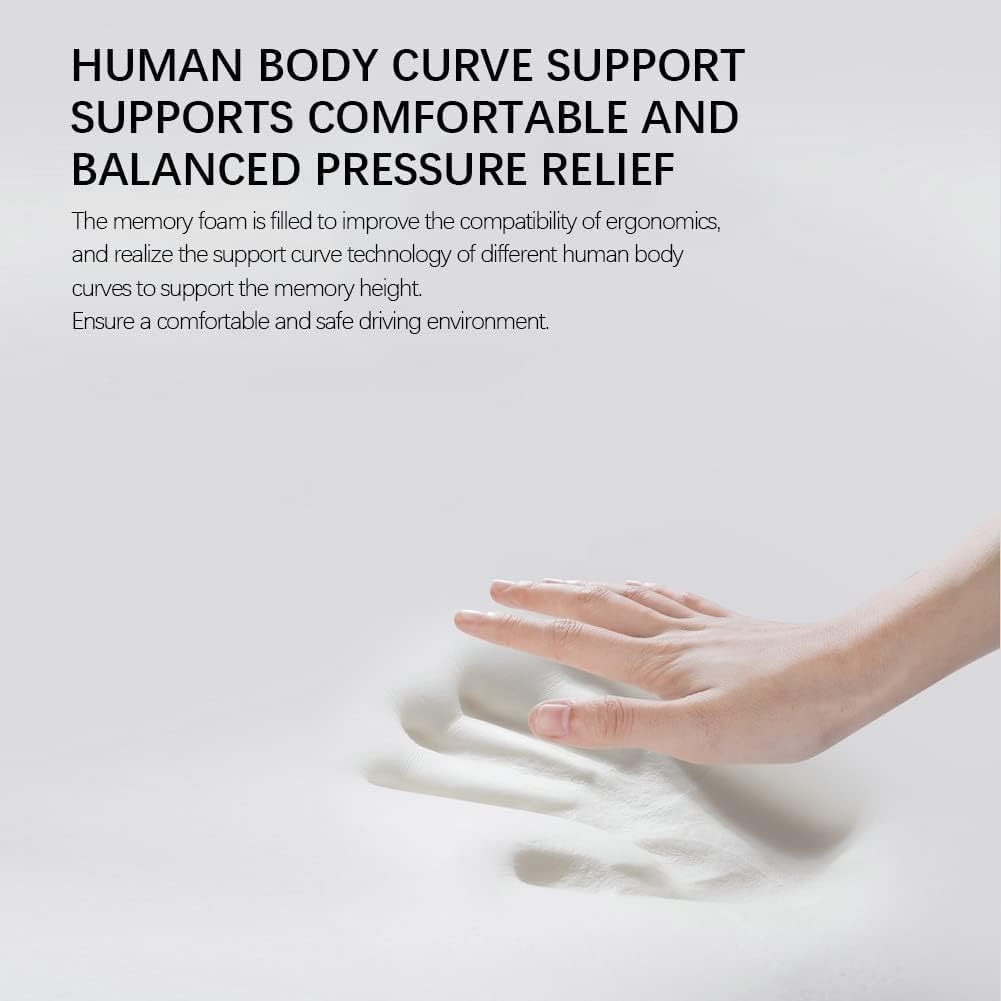 Lumbar Support and Car Neck Pillow for Office Chair and Car Seat, XICEN Softness Memory Foam Erognomic Seat Cushion with Adjustable Strap, Comfortable Ergonomic Design image number 4