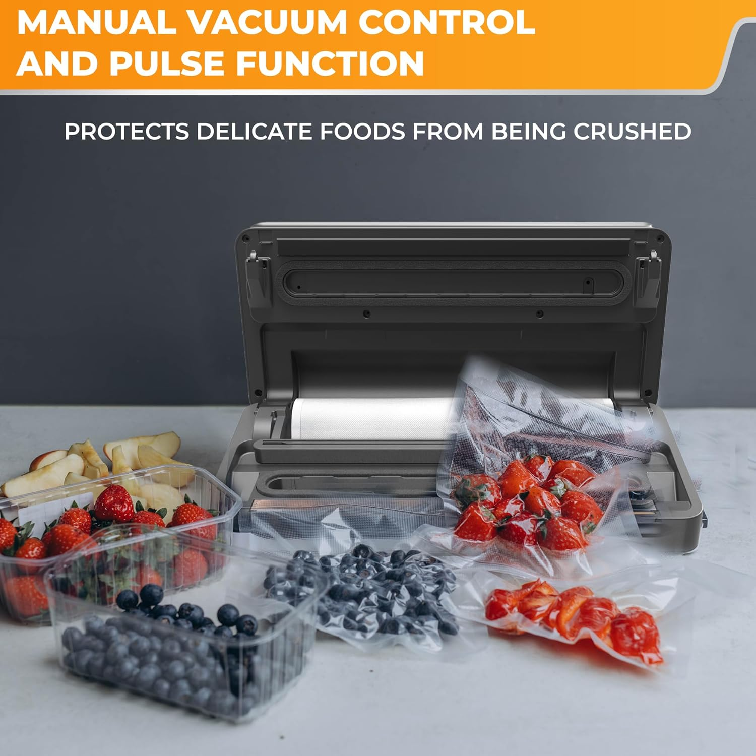 Anova Culinary Precision Vacuum Sealer Pro, Includes 1 Bag Roll, for Sous Vide and Food Storage, Black, Medium, ANVS02-US00 image number 4