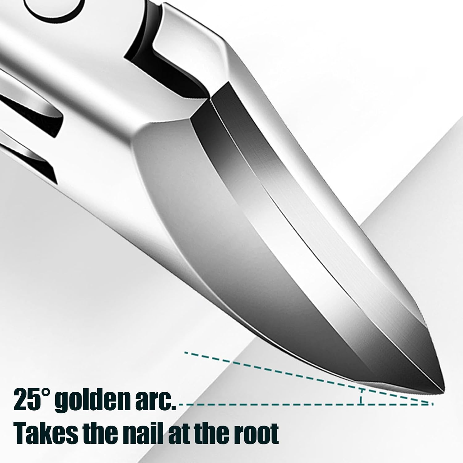 Angled Nail Clippers | Heavy Duty Anti-Splash Nail Scissors with Curved Blade - Pedicure Accessory for Women Men Seniors - Home & Travel Use image number 4