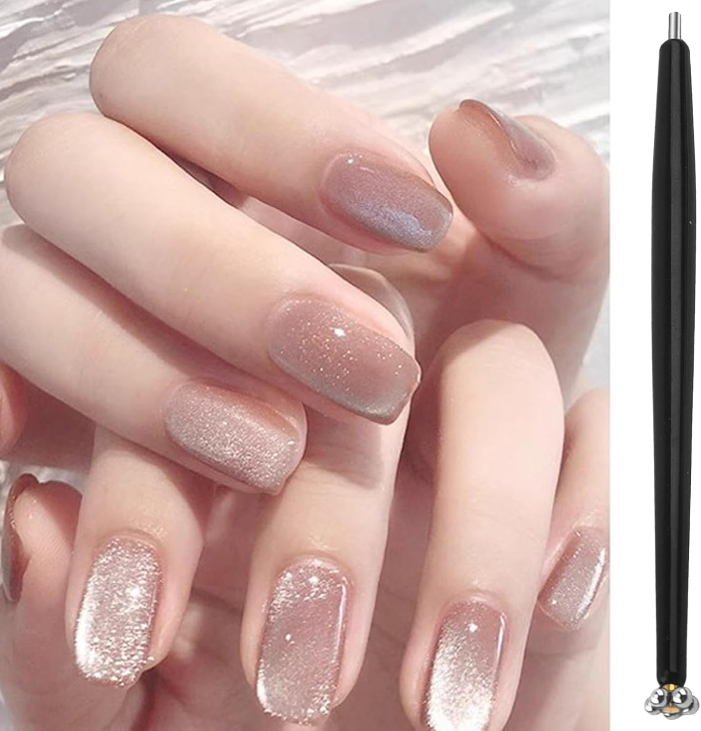 Nail Pens, 3D Cat-Eye Gel Nail Pens, Magnet Stick Double Head Long-Lasting Manicure Portable Home Manicure Tool for Travel Holiday Salon Birthday image number 4