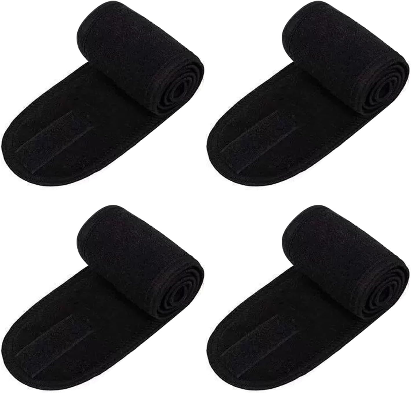 4 Pcs Facial Headband - Terry Cloth Head Wrap with Magic Tape, Stretchable Towel for Bath, Makeup and Sport image number 6