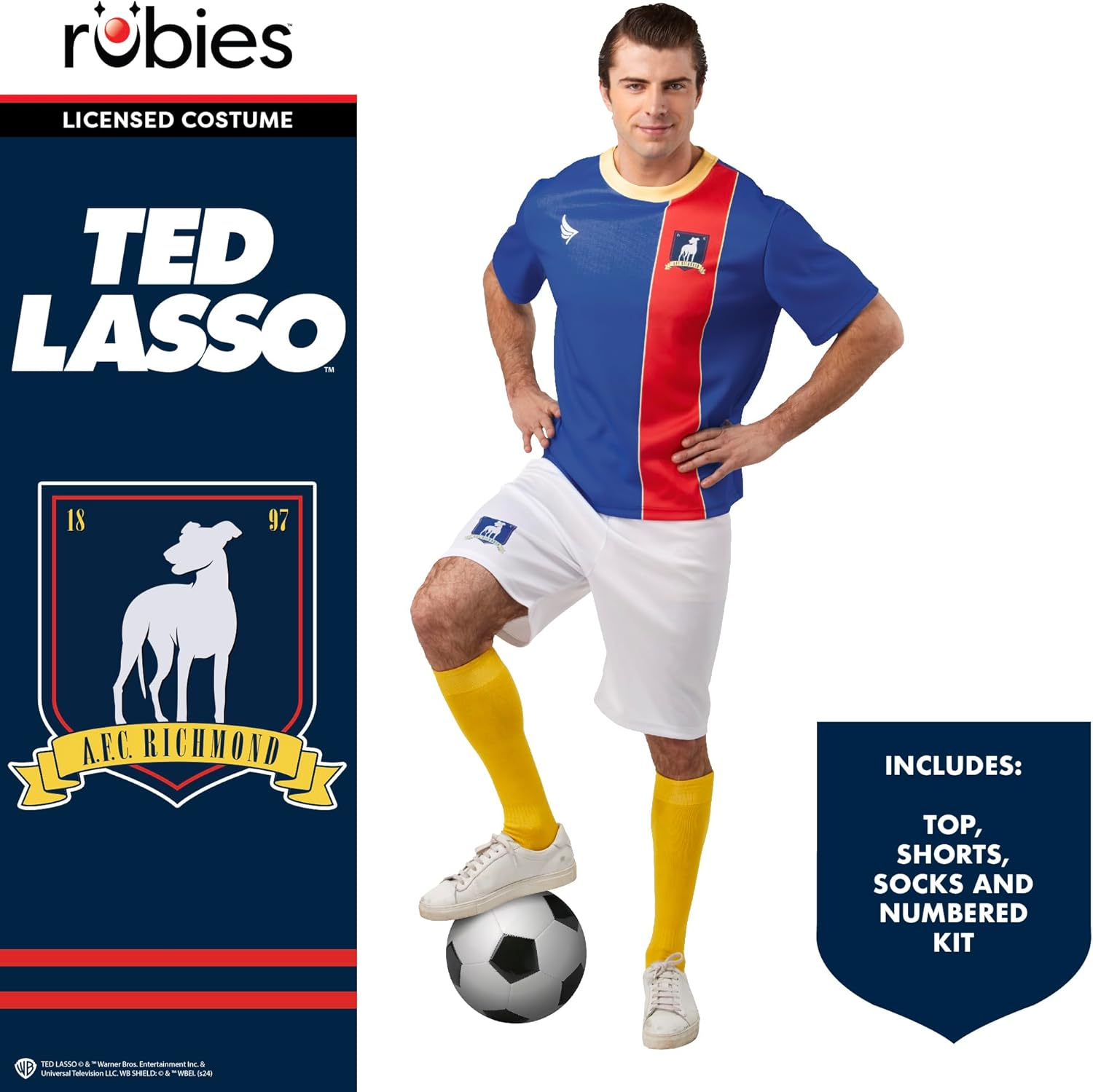 Rubie'S Adult Ted Lasso AFC Richmond Soccer Costume, as Shown, Large