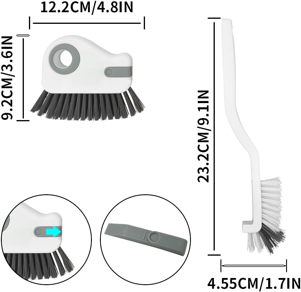 2Pcs 2 in 1 Groove Crevice Cleaning Brush Window Track Cleaning Tools,Multifunction Grout Cleaner Tool Crevice Cleaning Brush with Hidden Scraper for Sliding Door Track,Window Sill,Window Seal image number 3